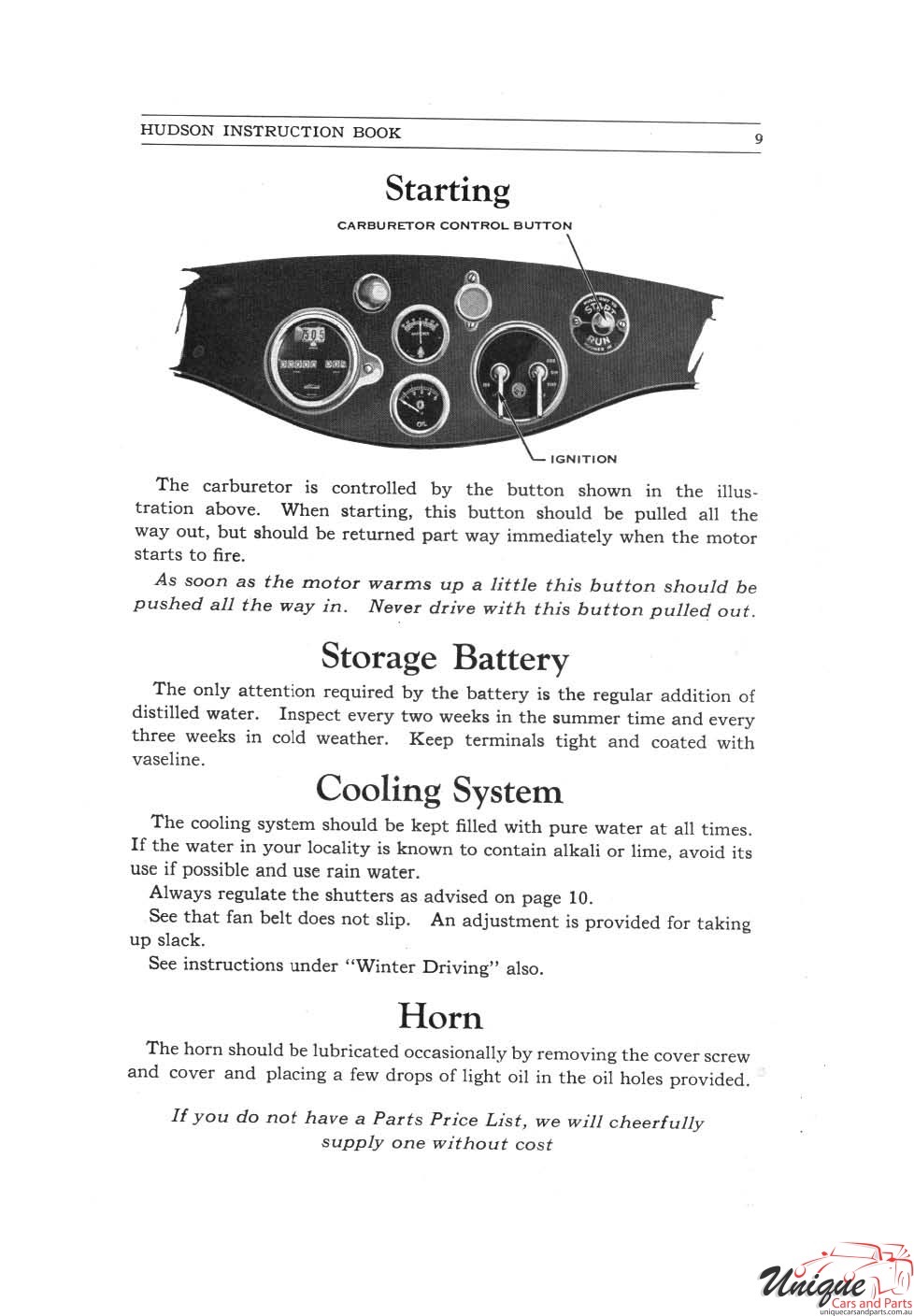 1925 Hudson Super-Six Instruction Book Page 18